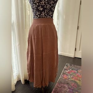 Gauze Skirt, dusky rose/warm beige, flexible fitted waist